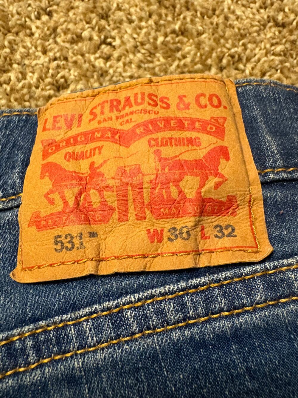Levi's 531 Blue Denim Jeans Size 36x32